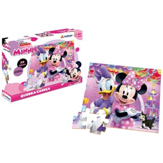 QUEBRA CABEÇA MINNIE 30 PEÇAS MADEIRA REFLORESTADA XALINGO DISNEY PUZZLE JOGO MONTAR BRINCAR MENINAS em Oferta na Shopee