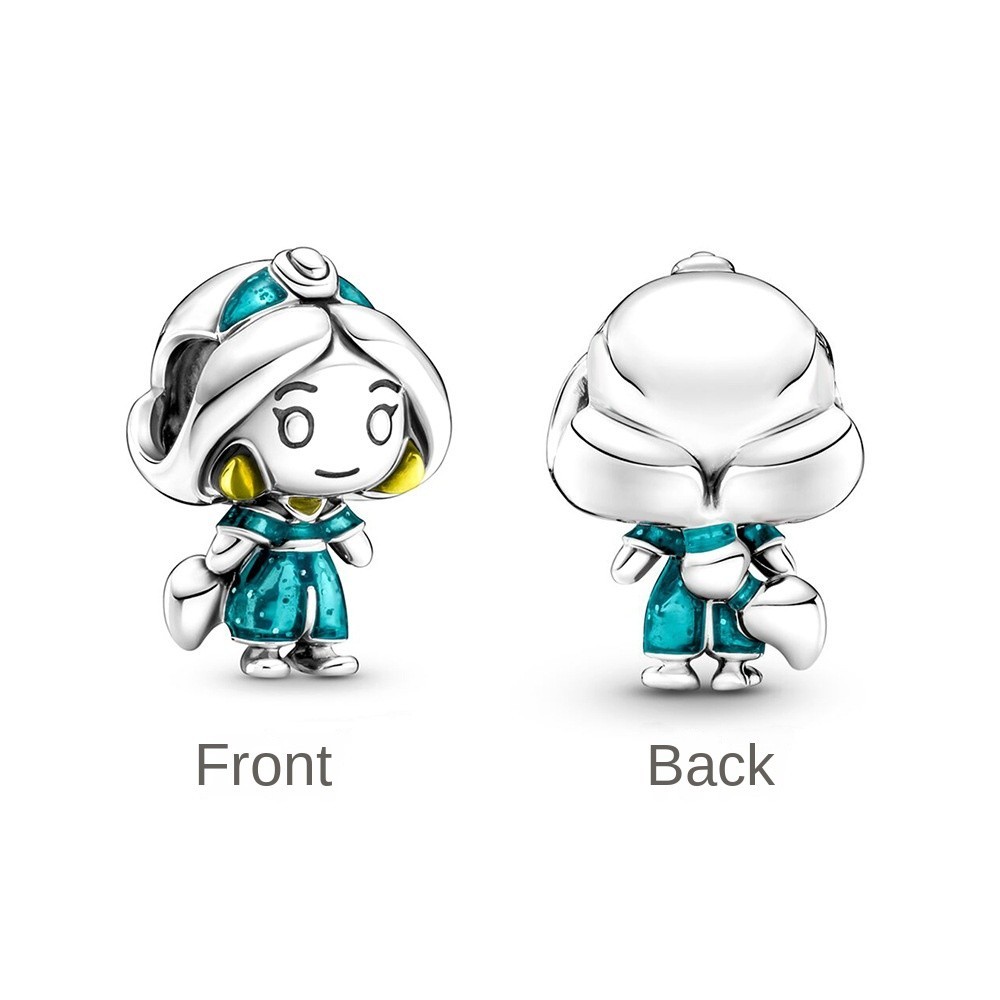 Berloque De Prata 925 Clássico Charme Aladdin Magic Lamp Bracelet Acessórios Jasmine Princesa Colar Pingente Jóias