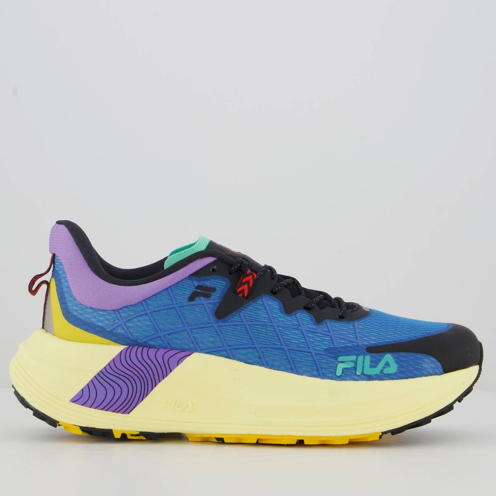 Tênis Fila Racer Skytrail Feminino Azul e Roxo em Oferta na Shopee