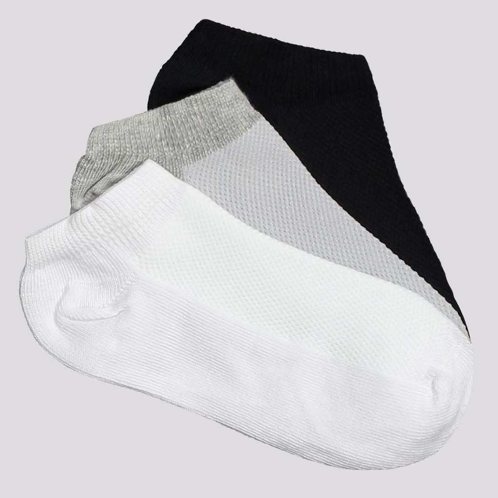 Kit Meia Selene 3 Pares Sapatilha Infantil Branca Preta e Cinza em Oferta na Shopee