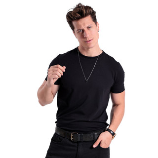 Camiseta Slim Fit Gola Careca Manga Curta 95% Algodão Pima 5% Elastano em Oferta na Shopee