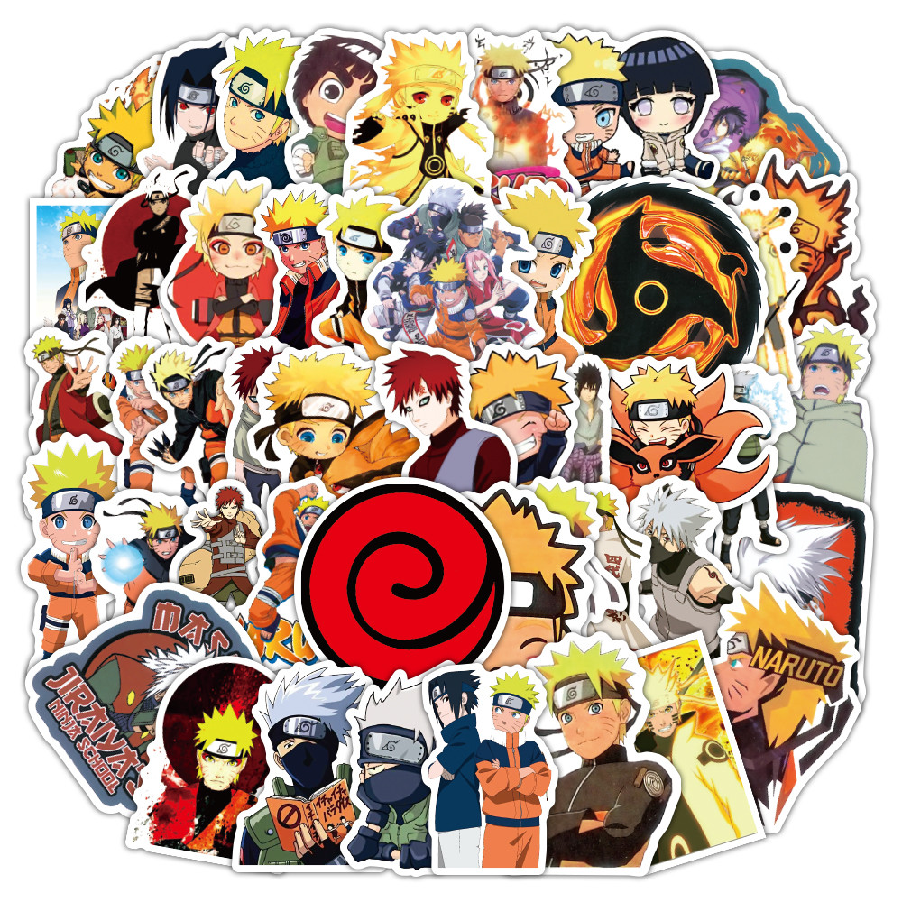 ​ 50 Peças De Adesivos Ninja Heritage-Decalques Grunge Naruto Para Tech Gear E Diários De Anime (Texturas De Selo Chakra