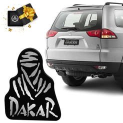 Emblema Resinado Pajero Dakar Preto Adesivo Modelo Original
