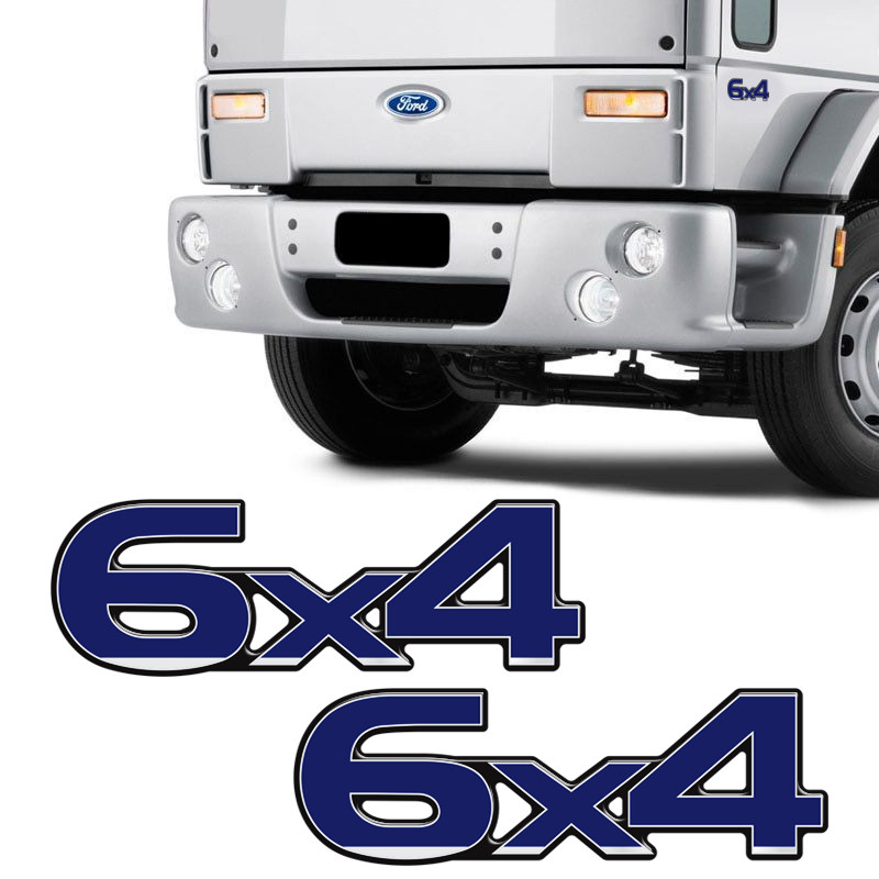 Par De Emblemas Ford Cargo 6x4 Adesivo Resinado Caminhão