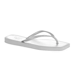 Chinelo Brizza Arezzo Bico Quadrado Metal Square Prata - Feminino