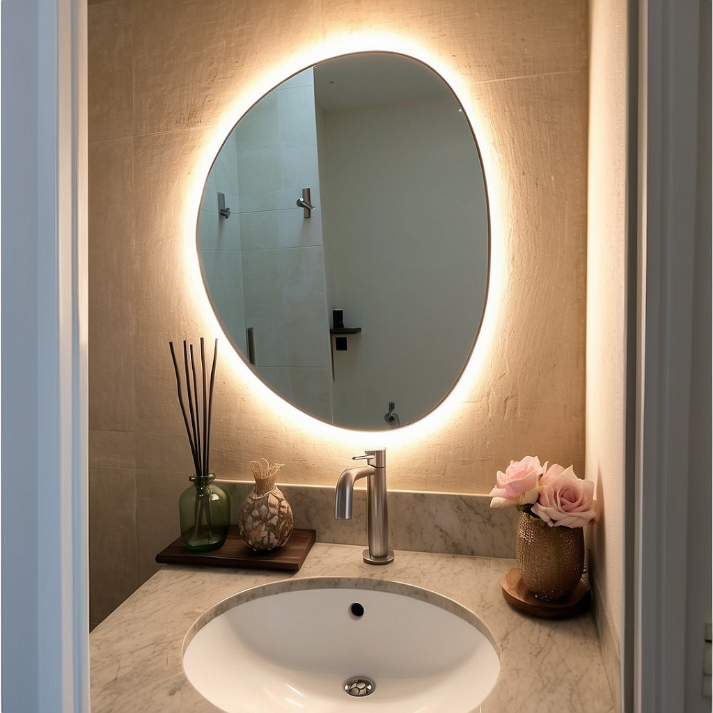 Espelho Orgânico Abstrato Decorativo Grande Completo Quarto Sala e Banheiro  - Lançamento Exclusivo