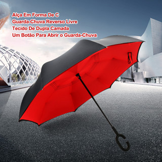 Guarda Chuva Invertido Grande Corta Vento Resistente Reforçado Tecido Duplo Para Carros em Oferta na Shopee
