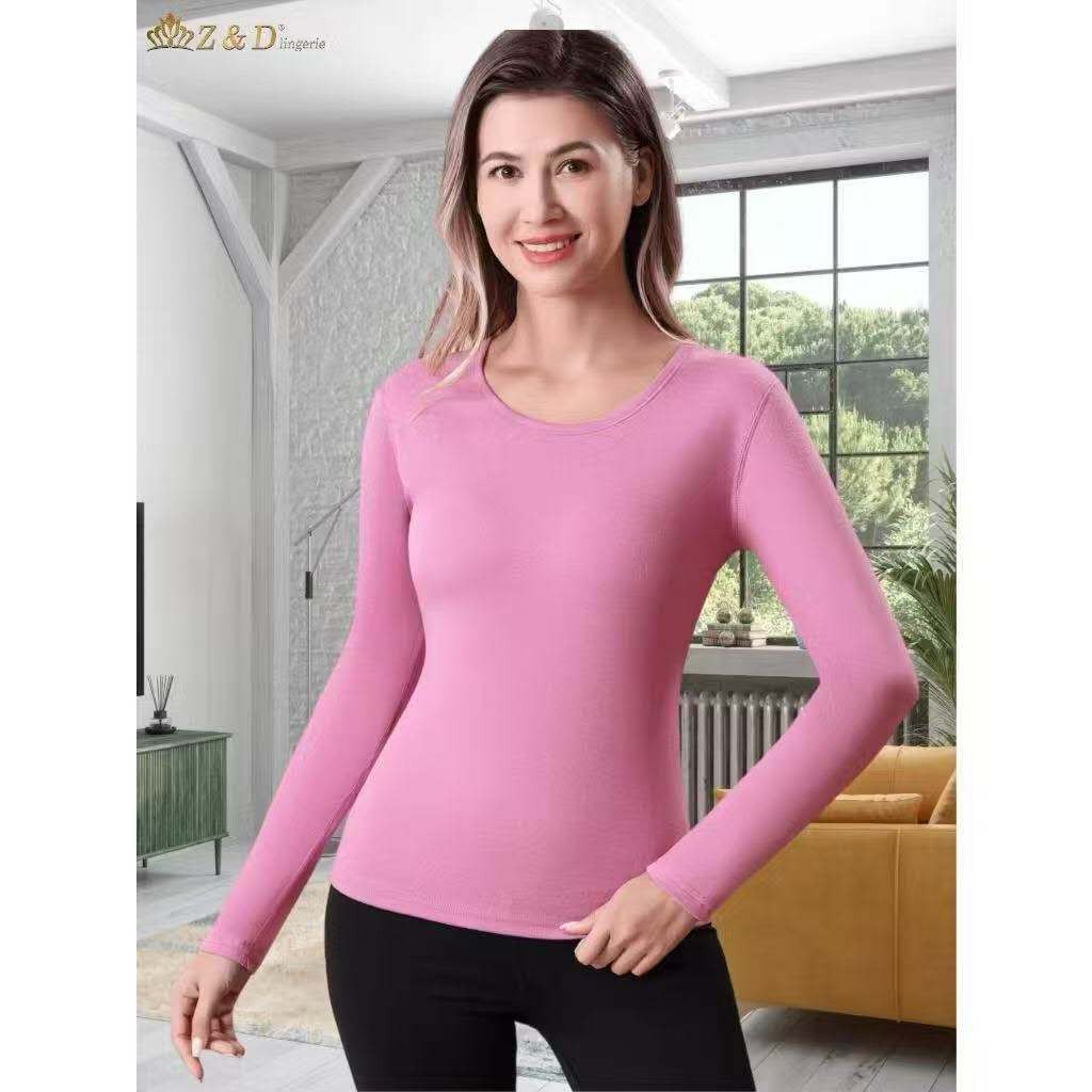 Blusa Feminina Térmica Proteção Solar Camiseta Peluciada Segunda Pele Manga Longa Peluciada Inverno