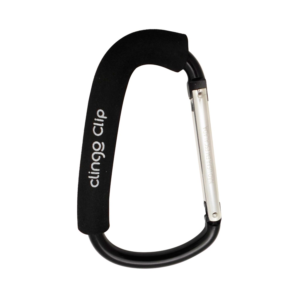 Gancho Mosquetão Clingo para Carrinho de Bebê Preto até 40kg