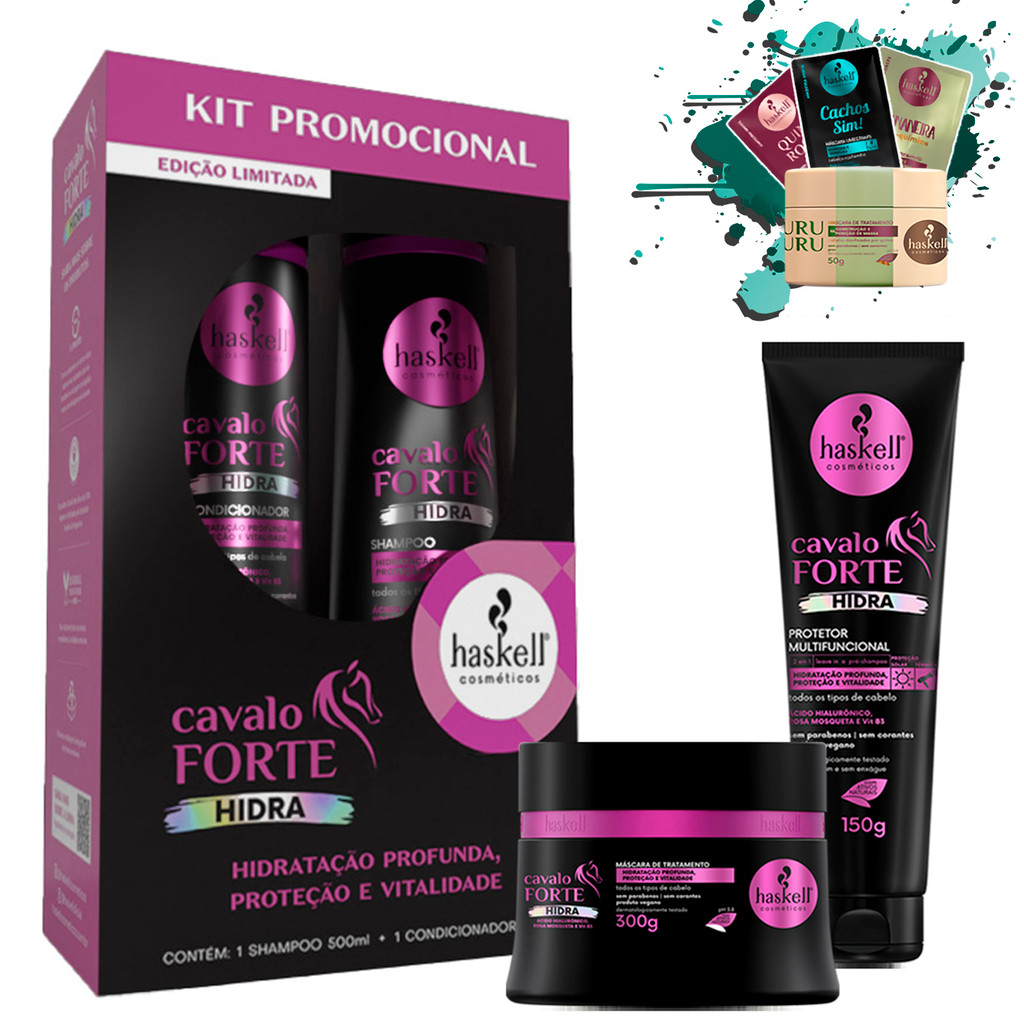 Promopack + Protetor Máscara 300g Haskell Cavalo Forte Hidra