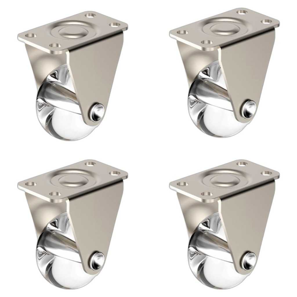 Jogo 4 Rodizio Roda Gel Silicone 35mm Fixo Placa Anti-risco