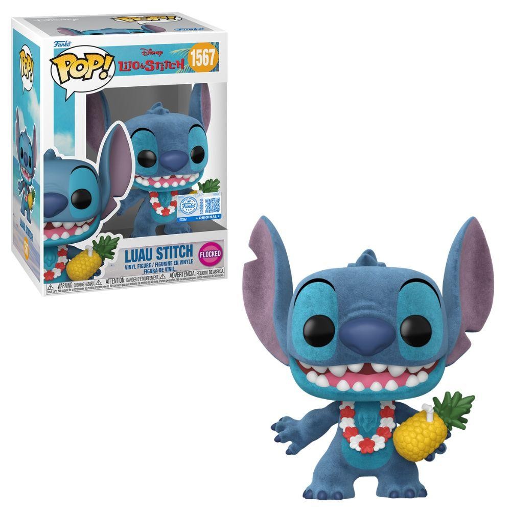 Boneco Funko Pop! Disney Lilo & Stitch Luau Stitch Flocked - Hobbies & Collections