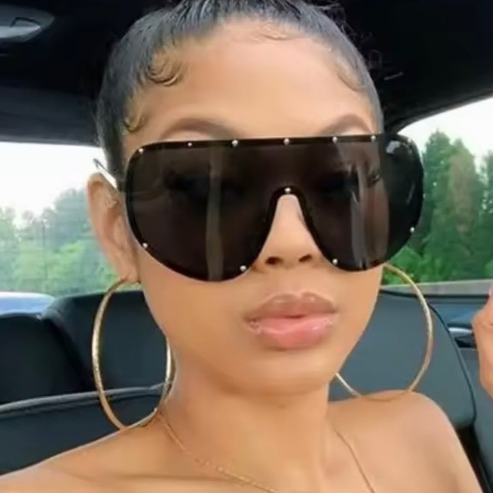 Moda Oversized quadro siameses senhoras óculos de sol óculos ao ar livre pára-sol à prova de vento 68238 em Oferta na Shopee