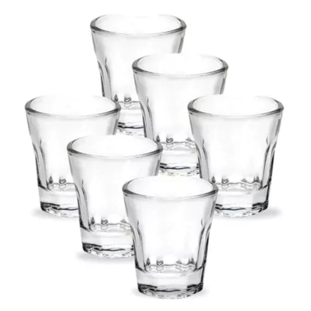 6 Copo Vidro Shot Dose Licor Pinga Whisky Vodka 42ml