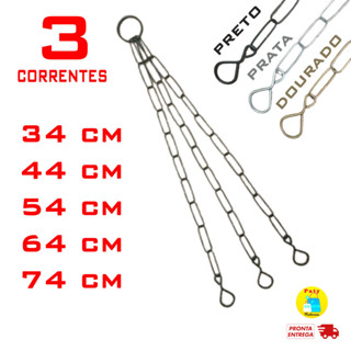Kit 1 a 3 Corrente de pendurar vasos metal prato gancho 34 44 54 64 74 cm em Oferta na Shopee