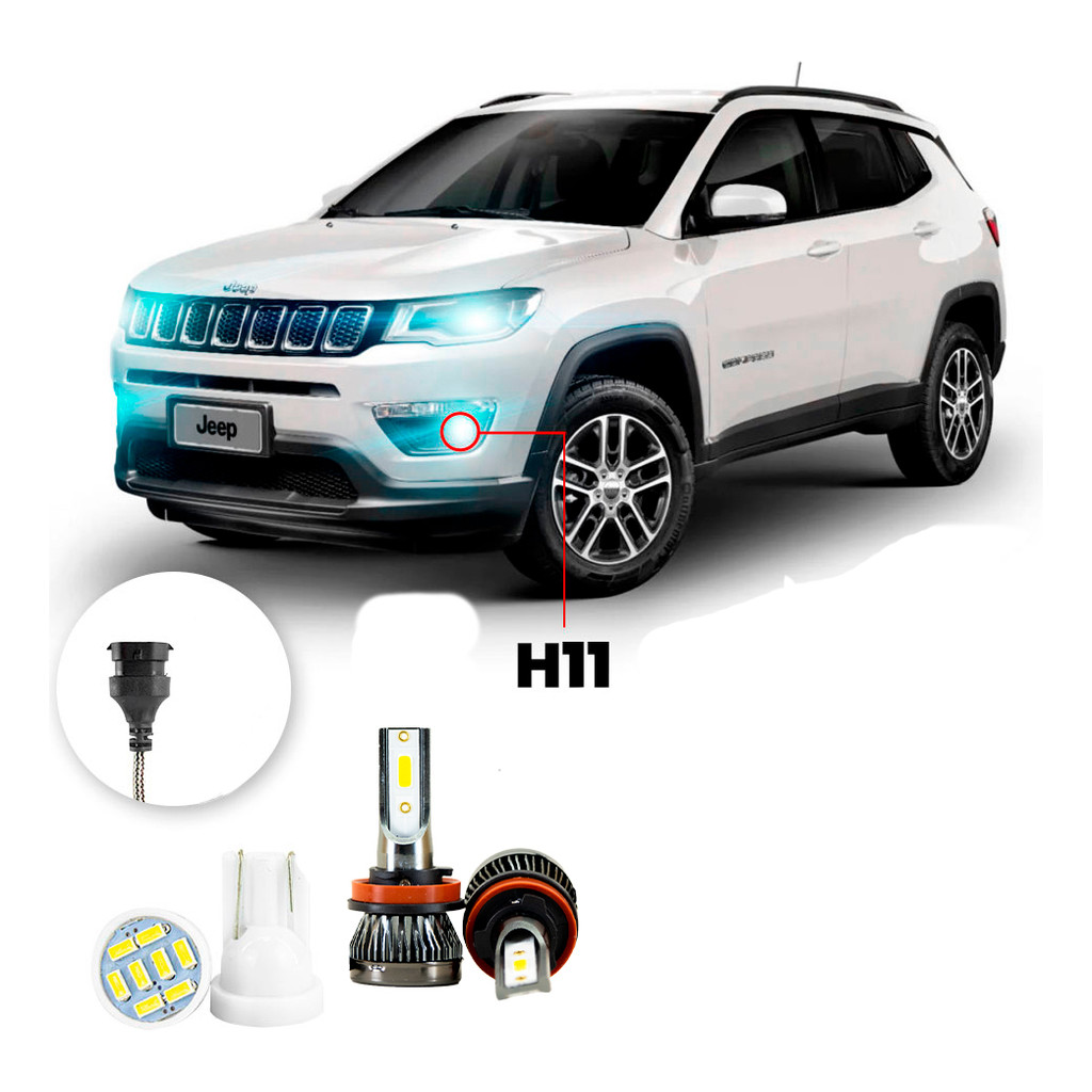 Ultra Led Nano 22000lm Jeep Compass 2017-2021 Farol De Milha