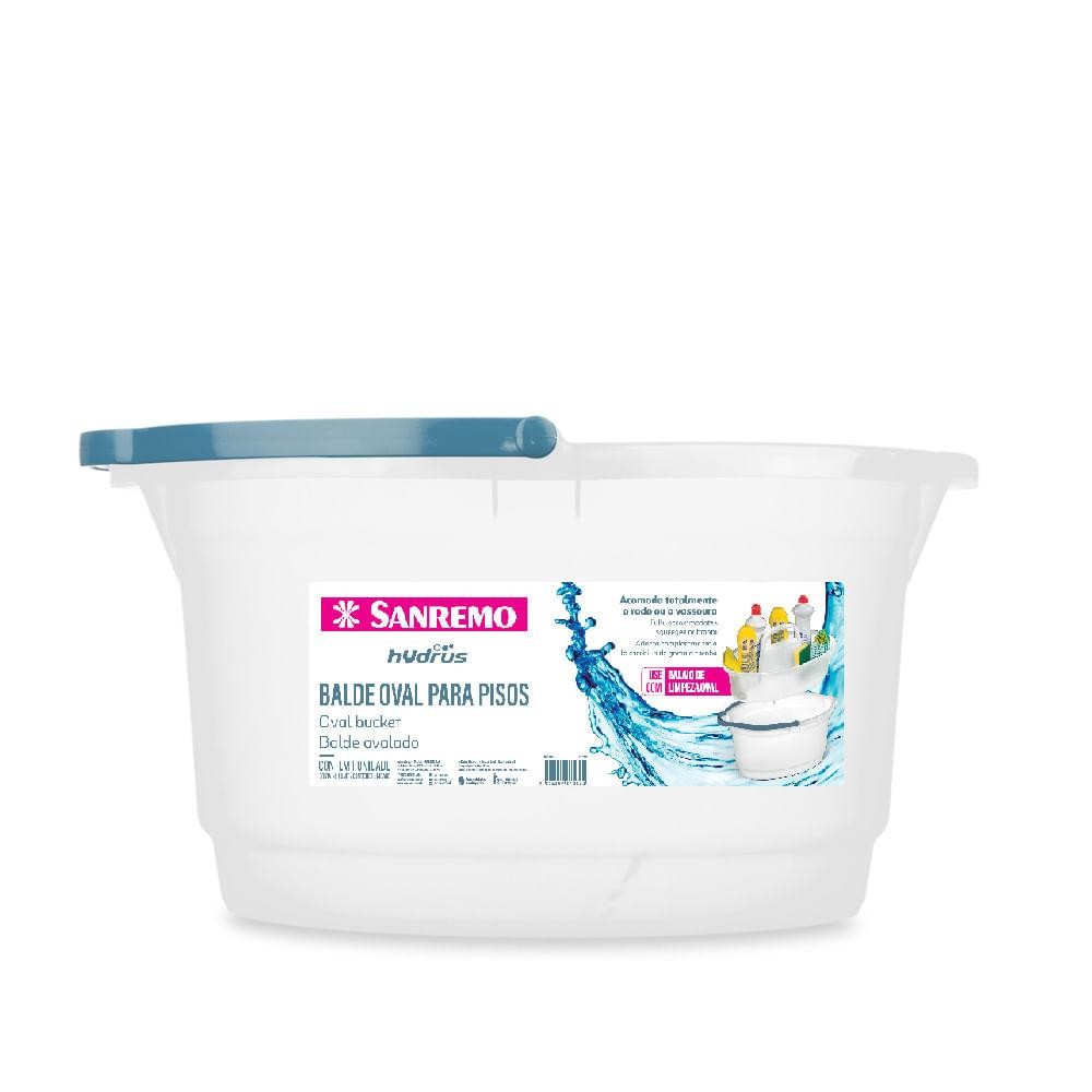 Balde Oval Plástico Transparente com Alça 14L Hydrus Sanremo em Oferta na Shopee