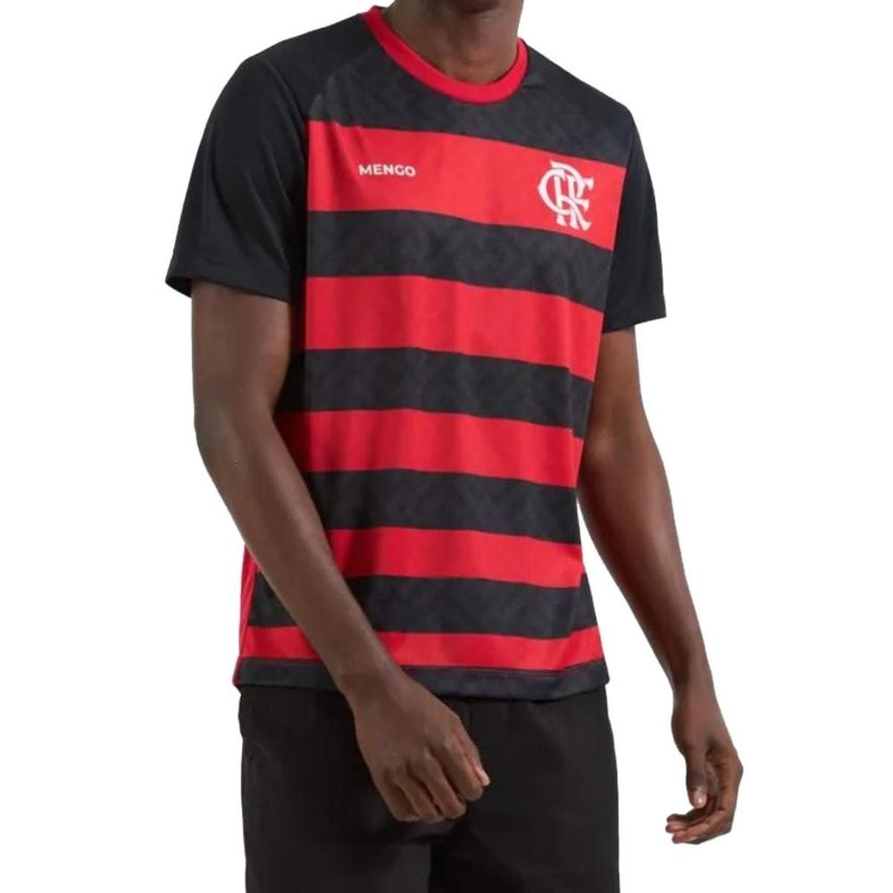 Camisa Flamengo Principia Masculina - Preto e Vermelho - Men Clothes