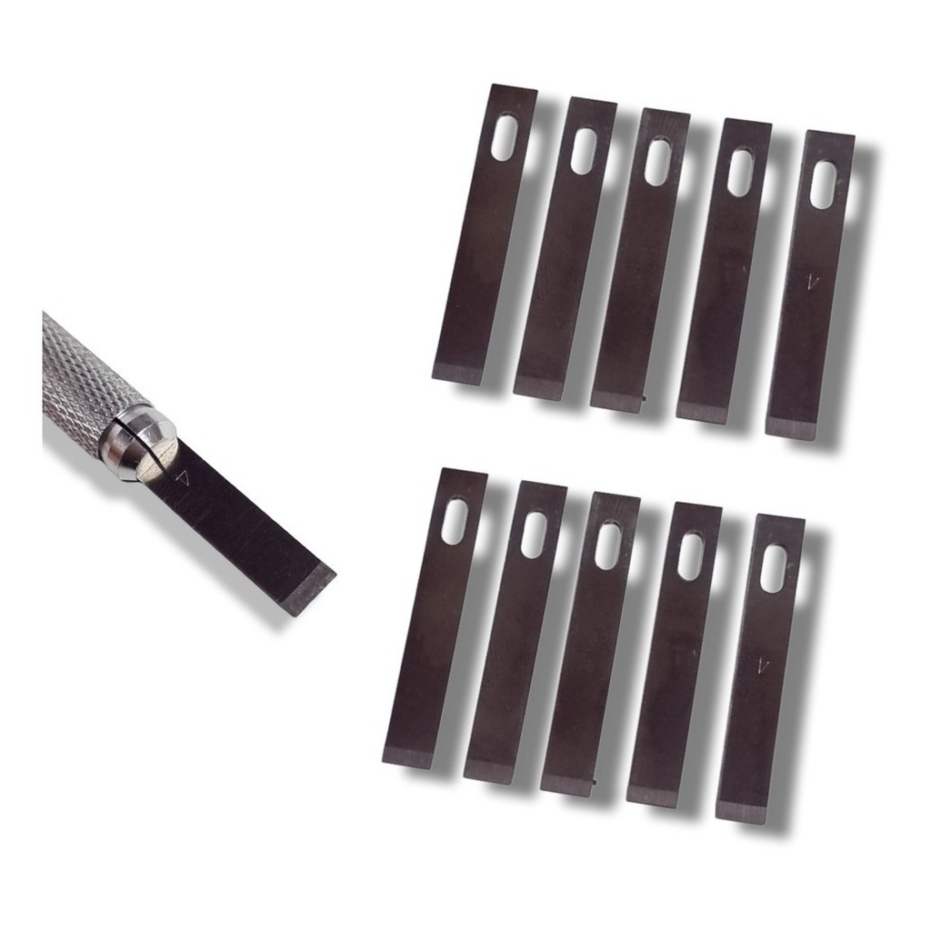 Kit 10 Estilete Lamina Bisturi N 4 Precisão Artesanato Modelismo