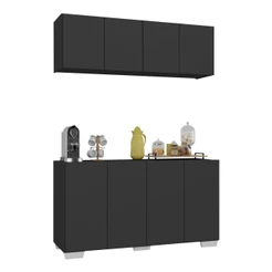 Conjunto Cantinho do Café Armário e Aparador 4 portas Multimóveis MP1085
