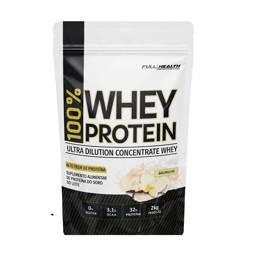 Whey Protein 100% Full Health Labs 2kg Proteína Massa Muscular