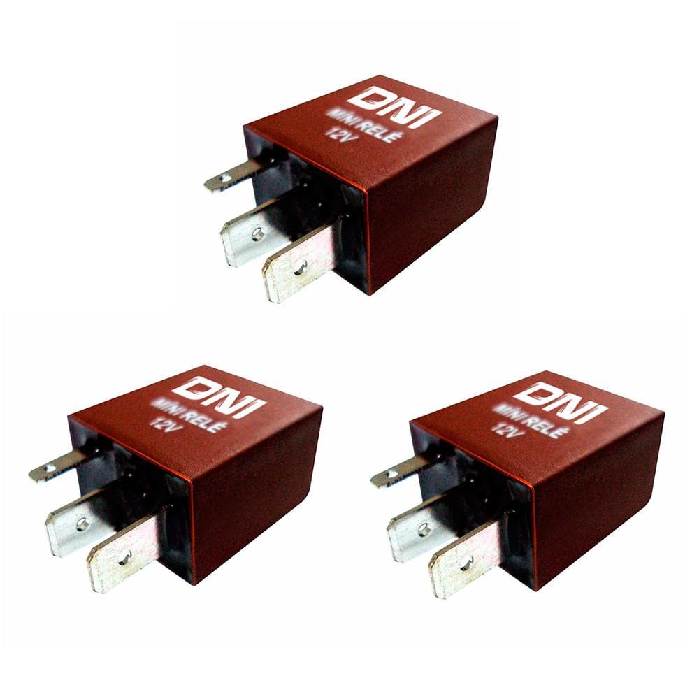 3 Mini Relés Auxiliares - 12V - 30A - DNI 0123 em Oferta na Shopee