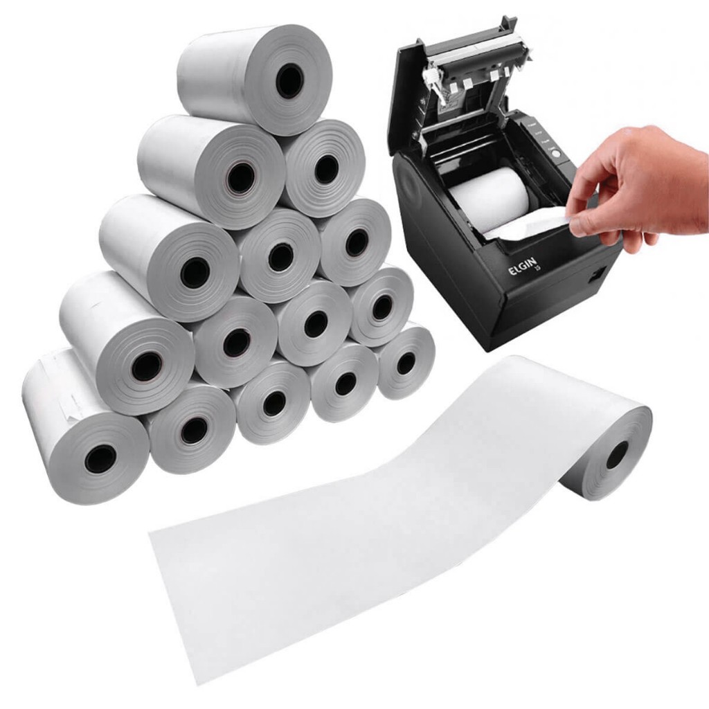 Bobina Térmica 80x30 Pdv Cupom Fiscal Cx 10 Unidades Branca em Oferta na Shopee