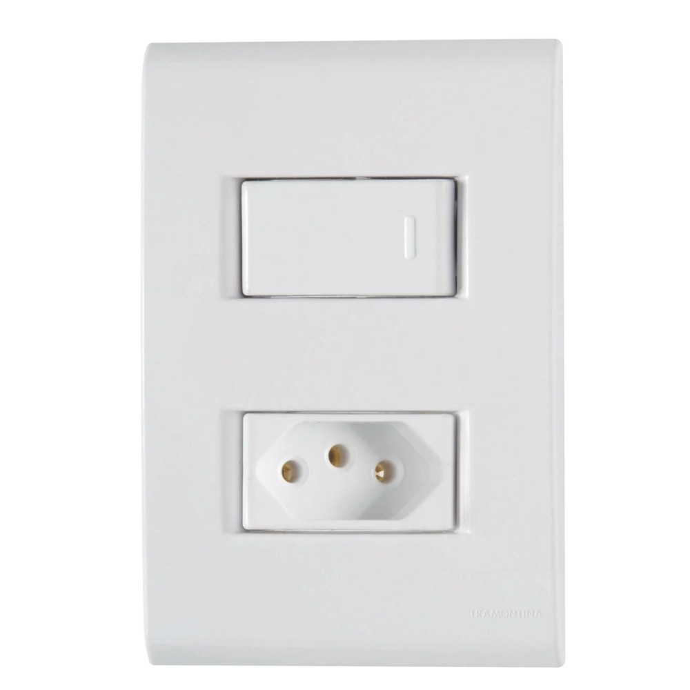 Conjunto 4x2 - interruptor simples + 1 tomada 2P+T 20A 250V~