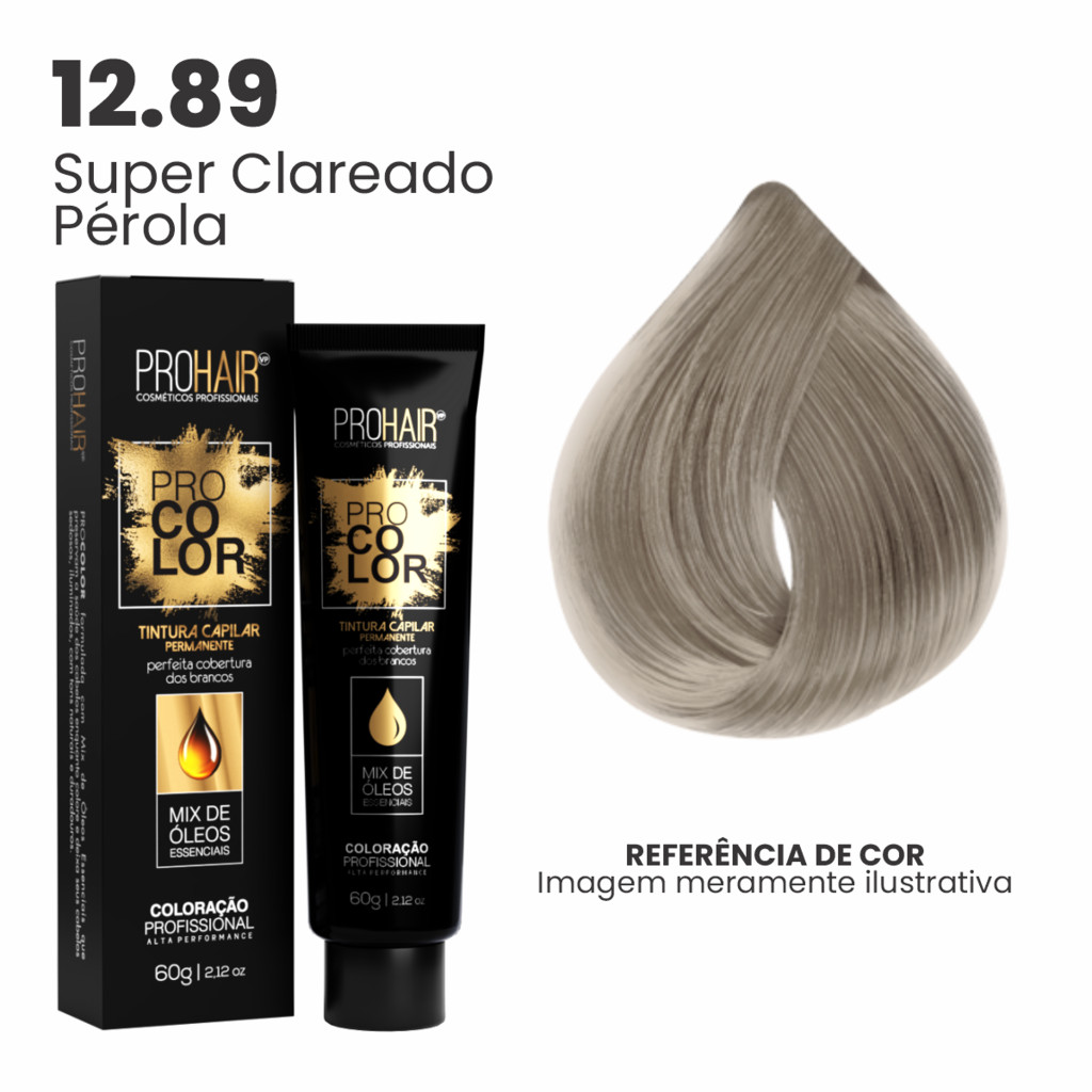 Coloração Profissional 60g Pro Color 12.89 Super Clareador Pérola ProHair