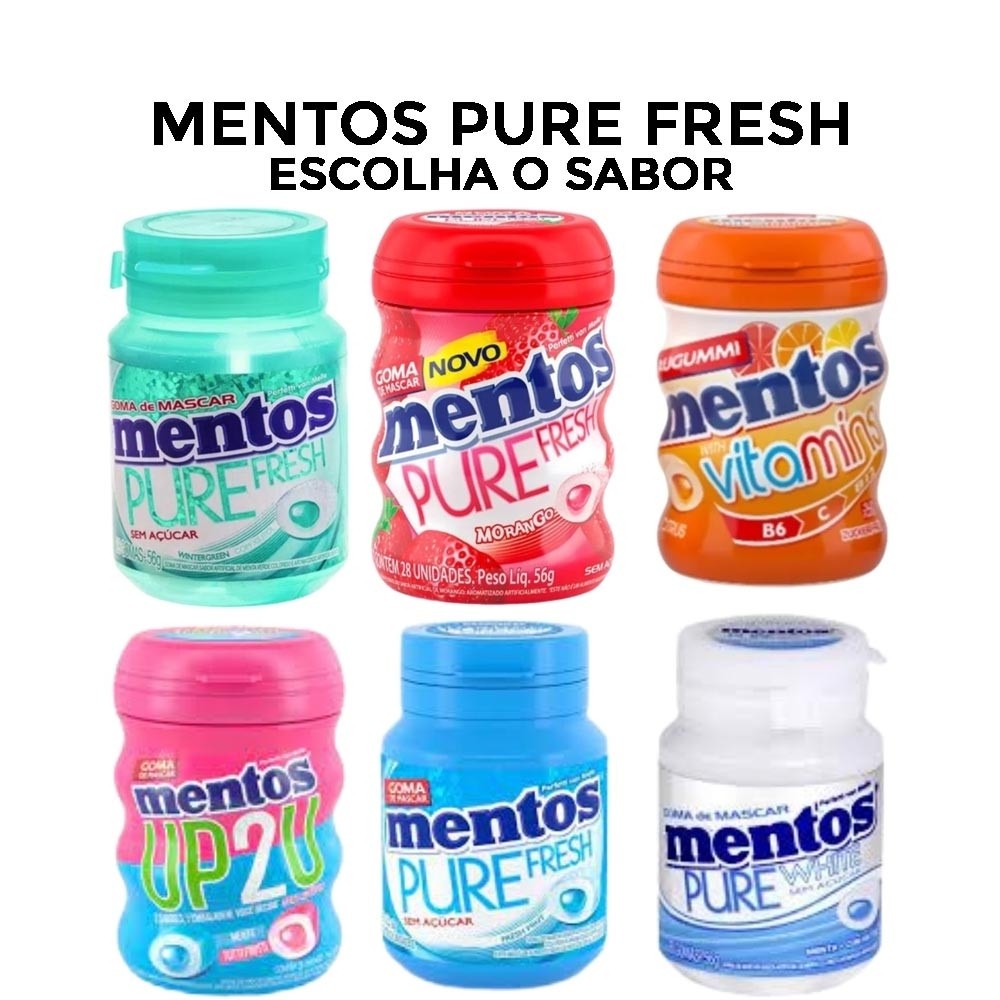 Goma de Mascar Chiclete Mentos Pure Fresh Unidade Escolha o Sabor - Perfetti