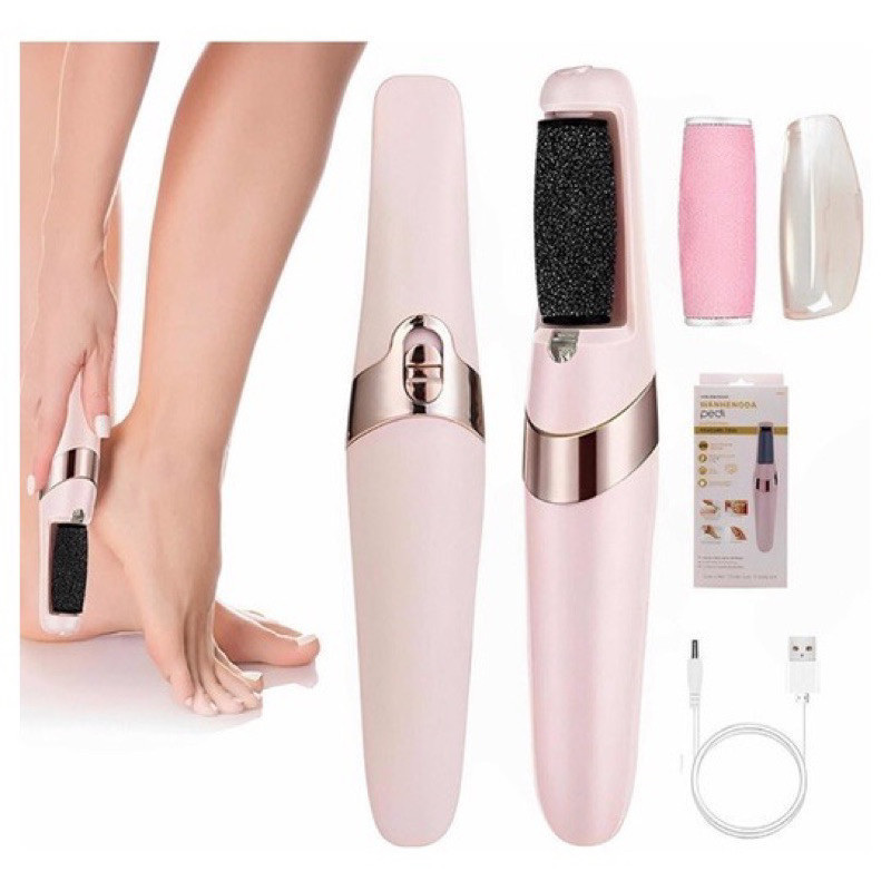 Lixador de Pé Elétrico - Esfoliador Tira Calos Pedicure Portátil Marisa Lixa Elimina Calo Portátil Usb Pilha
