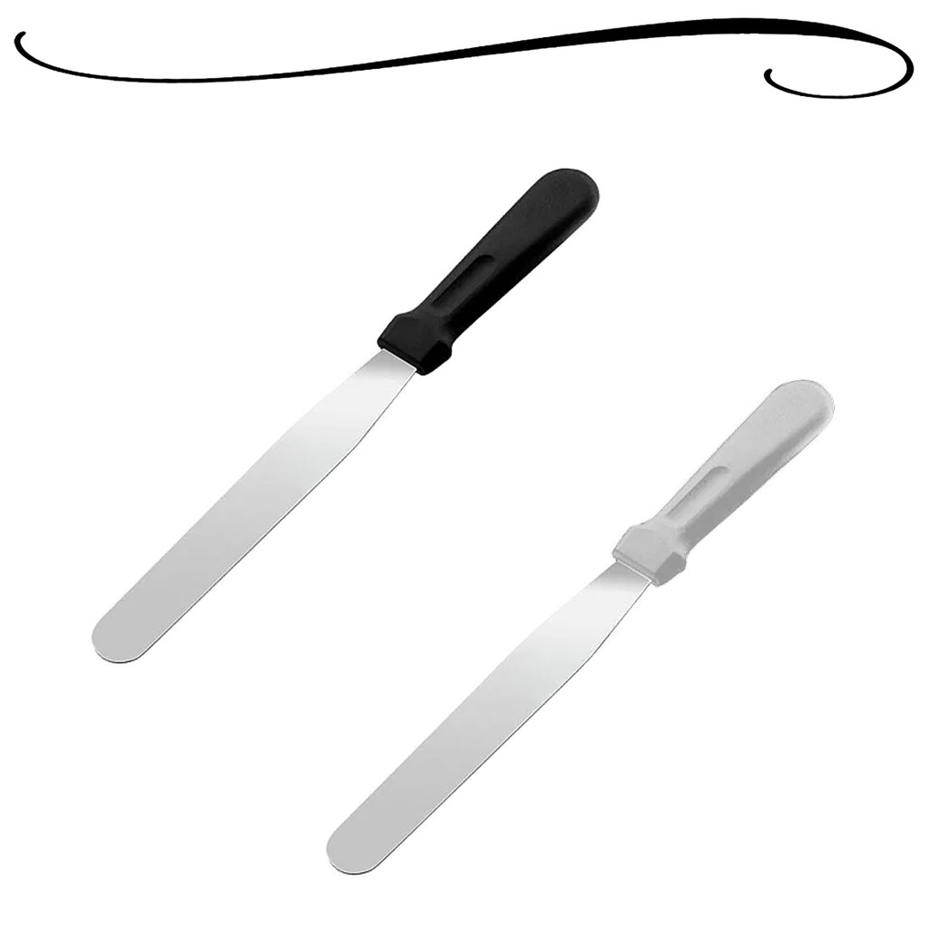 Espátula Reta Inox e PP Confeiteiro Para Cobertura Bolos Tortas Chef Utensílio de Cozinha Ideal Para Confeitar 37cm