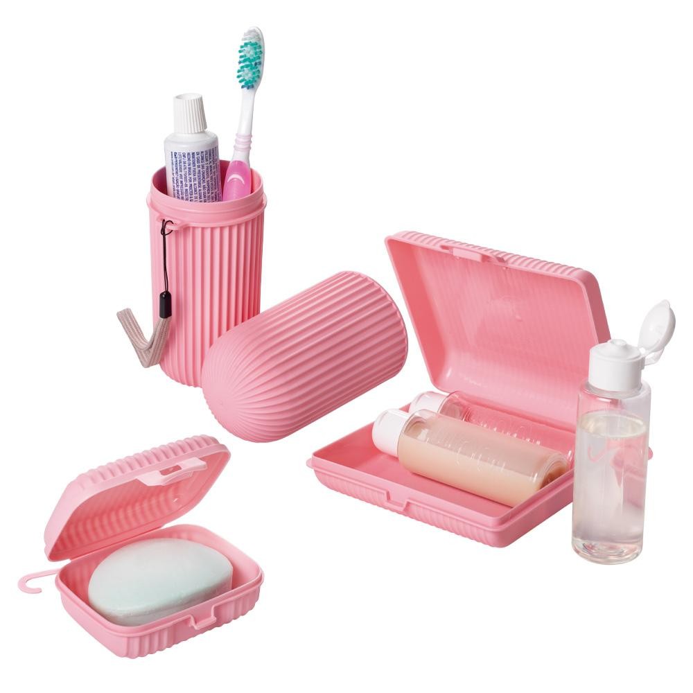 Kit 6 Peças Viagem Organizador Mala Mochila Rosa Plasútil - Travel & Luggage