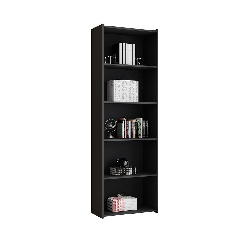 Estante Livreiro 4 Prateleiras Preto Suiça