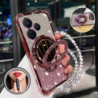 Capa Para Infinix Hot30 hot 30i 30play De Telefone À Prova De Choque 3D Suporte Espelho De Maquiagem Nova Pulseira Macia em Oferta na Shopee