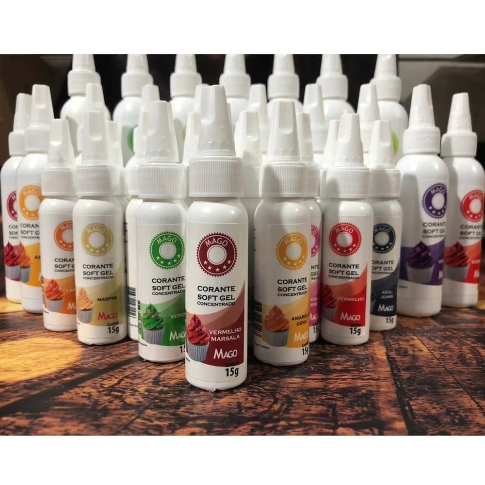 Corante Soft Gel Concentrado Culinário ESCOLHA A COR 15g - Mago