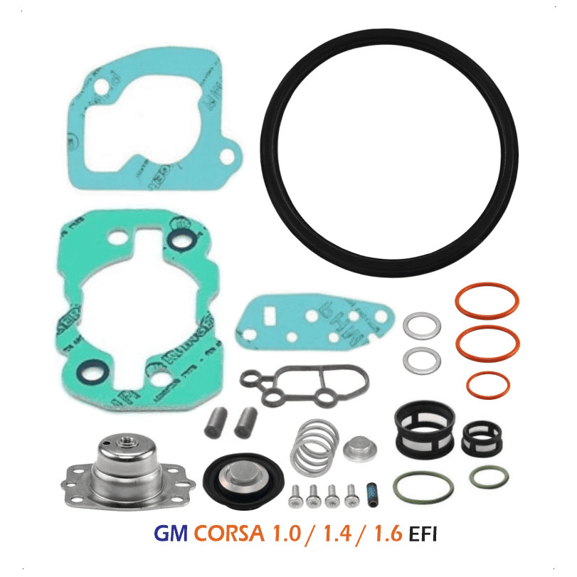 Kit Reparo Bico Injetor Junta Tbi Diafragma Regulador Pressão Corsa Efi 1.6 Wind Super 1994 Á 1998