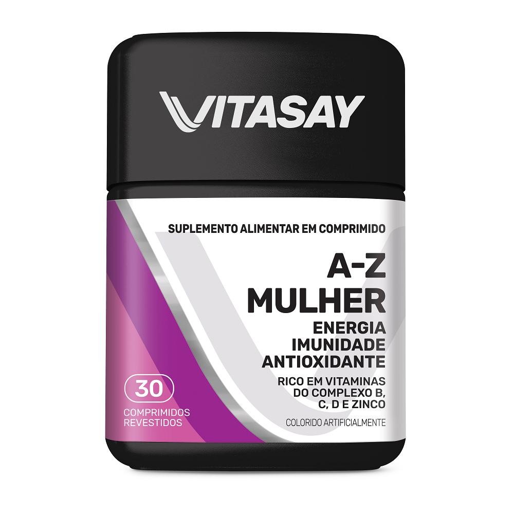 Suplemento Alimentar Vitasay A-Z Mulher 30 Comprimidos em Oferta na Shopee