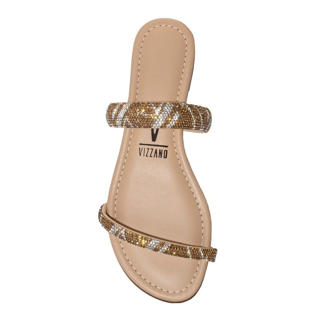 Detalhes do Rasteirinha Feminina Vizzano Com Strass Casual