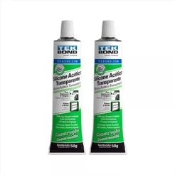 2 Adesivos Silicone Acético Construção Veda Porta Janelas 50g