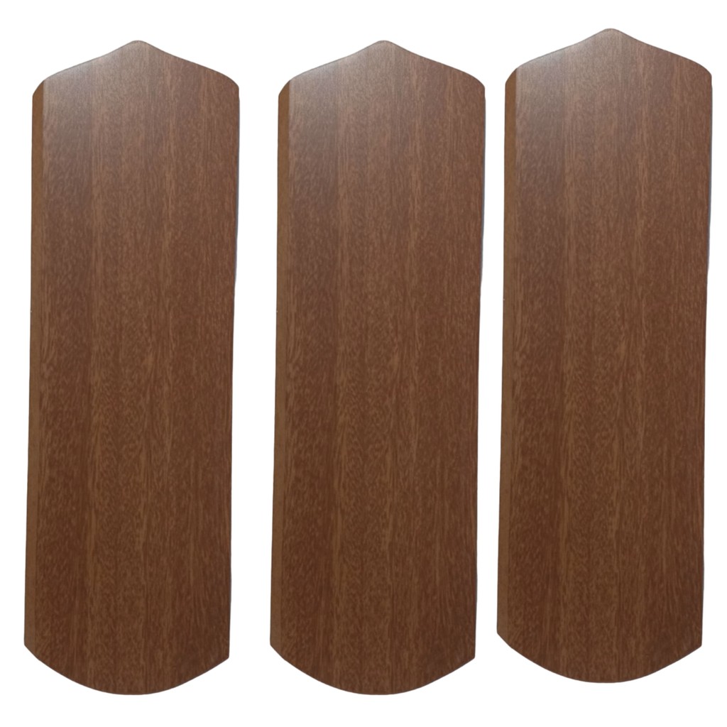 Hélice Pá Ventilador de Teto em Madeira MDF - Sem Furo - Mogno - Kit com 3 Unidades