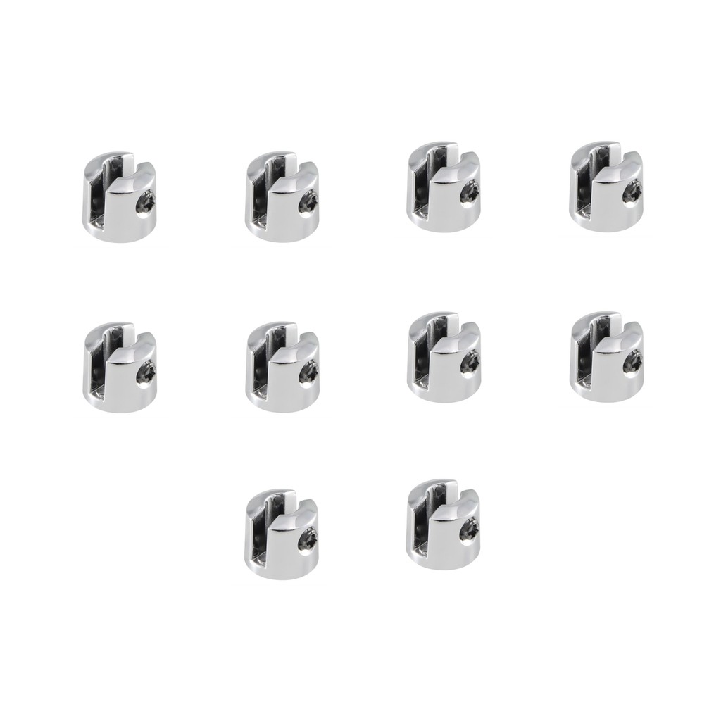 Suporte Fenda 4 mm 10 Unidades Cromado Prateleira Vidro Boca Jacaré Pitão Botão