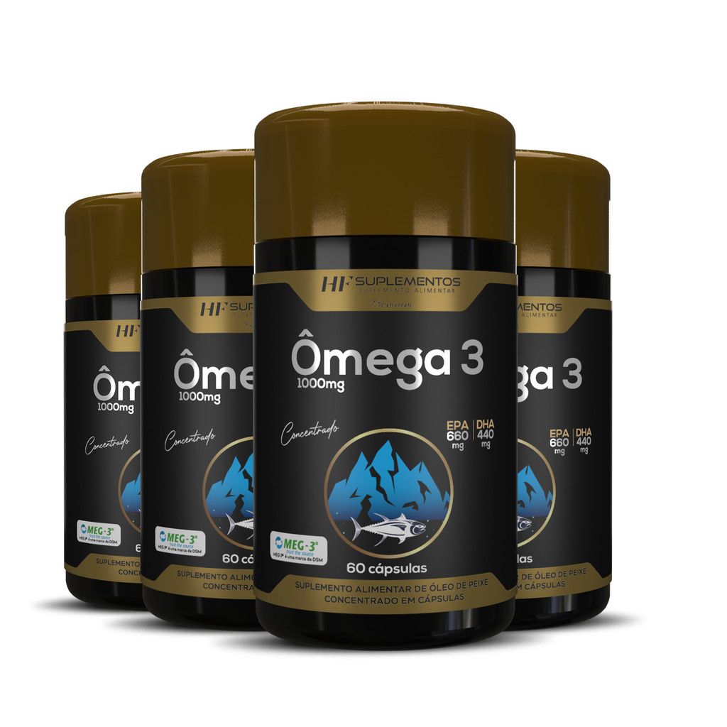 4X OMEGA 3 OLEO DE PEIXE CONCENTRADO SEM SABOR 1450MG 60CAPS