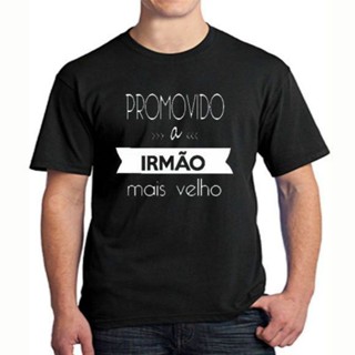 Camiseta Promovido a Irmão Mais Velho camisa masculina em Oferta na Shopee