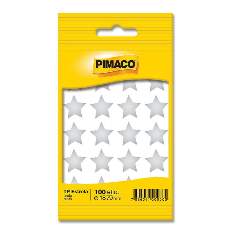 Etiqueta adesiva TP18 Estrela prata Pimaco - Stationery