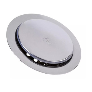 Ralo Click Inteligente Redondo 9.4CM x 9.4CM Cromado Preto Dourado Inox Metal