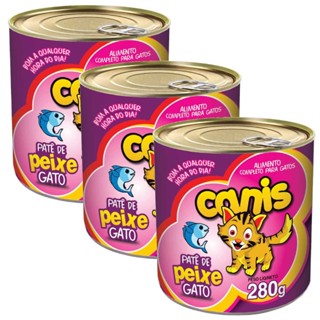 Kit Patê Para Gato Canis Adulto Sabor Peixe 280gr 3un em Oferta na Shopee