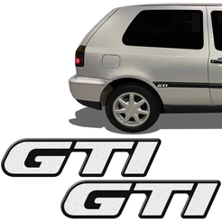 Par Adesivos Gti Golf Lateral 1994 Ate 1997 Prata Refletivo