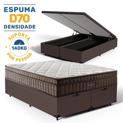 Cama Box Baú com Colchão de Espuma D70 Pillow In Ultra Dream D'Angelis Queen 158cm