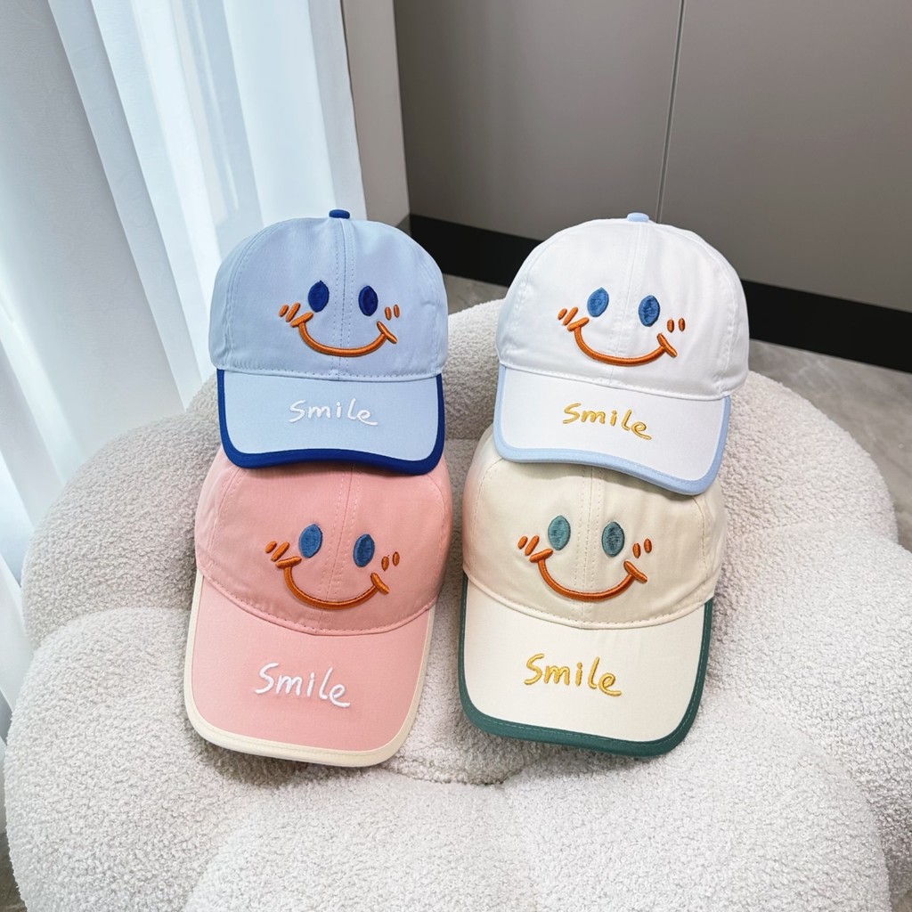 Boné de Beisebol Infantil com Rosto Sorridente Fino e Fofo para Meninos e Meninas, Chapéu de Proteção Solar